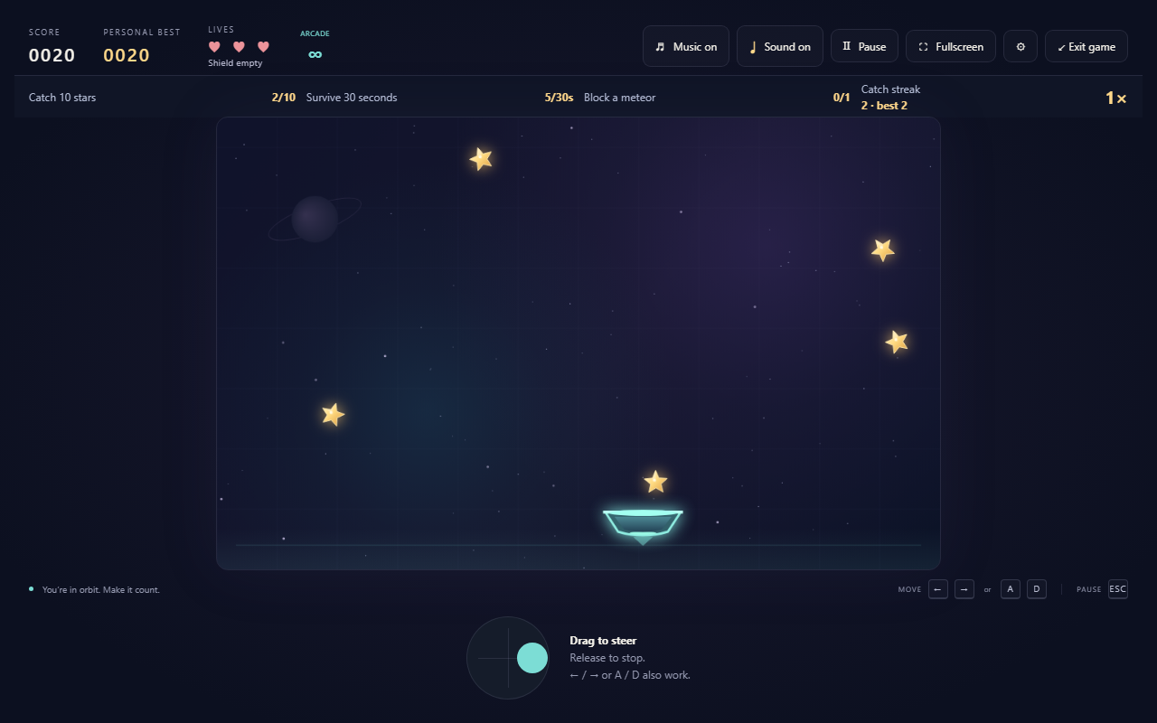 Star Fall Rush release notes · CTSoftwares Gaming